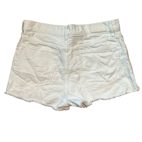 Mango Iconic Denim Shorts With Frayed Hem White Size 4 - Picture 9 of 14